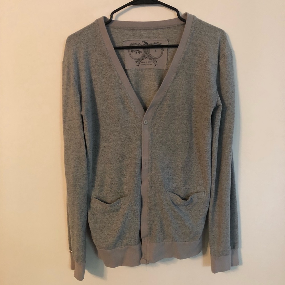 Charles & 1/2 Grey Cardigan with Pockets